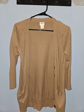 Mossimo Supply Co. Camel Open-Front Pocket Cardigan